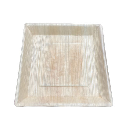 Areca Palm Leaf Platter - 10" Square Deep (5 pack)