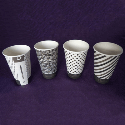 Hot Drink Cup Mixed Design Bamboo 10oz / 285ml