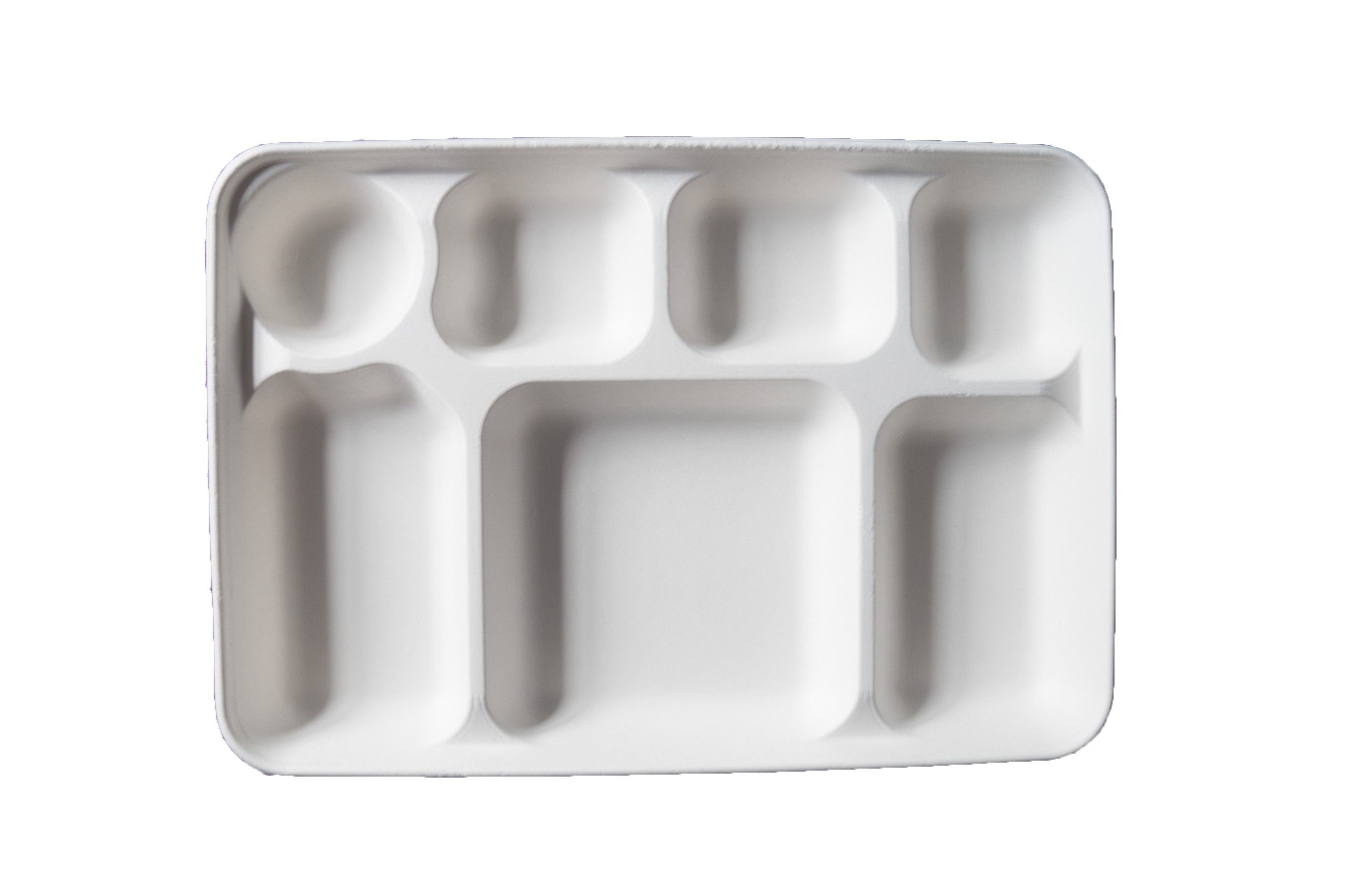 Bagasse Plate 7 Compartments Rectangular 13" x 9" (50 pack)